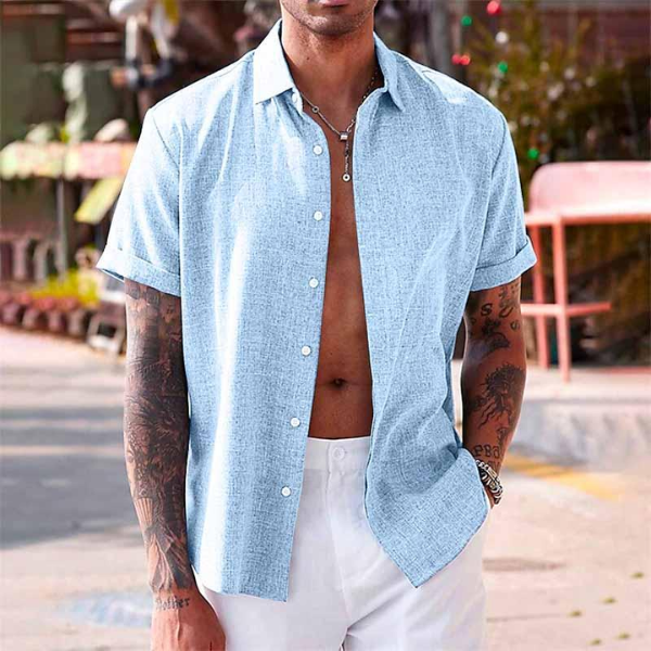 Oliver | Camicia a maniche corte in cotone e lino