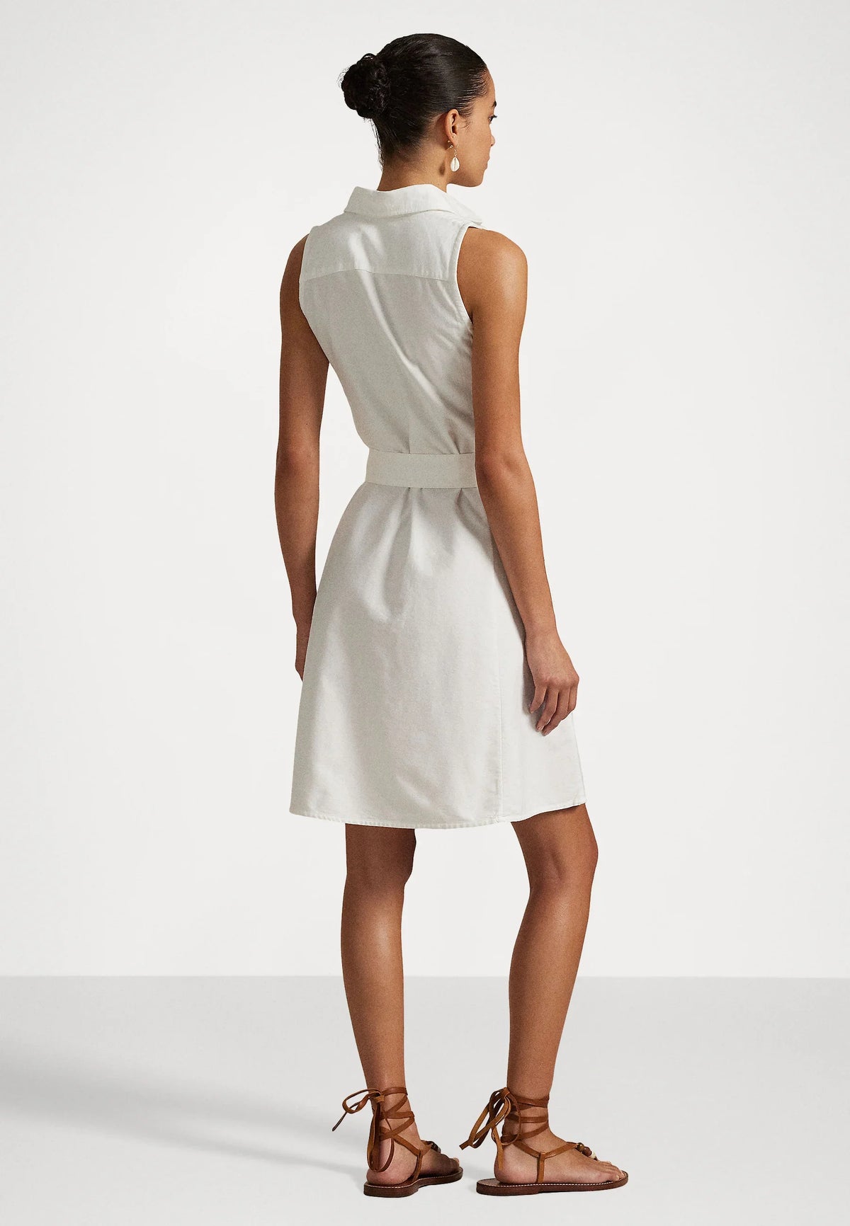 Ralph Lauren Oxford belted sleeveless shirtdress - blousedress