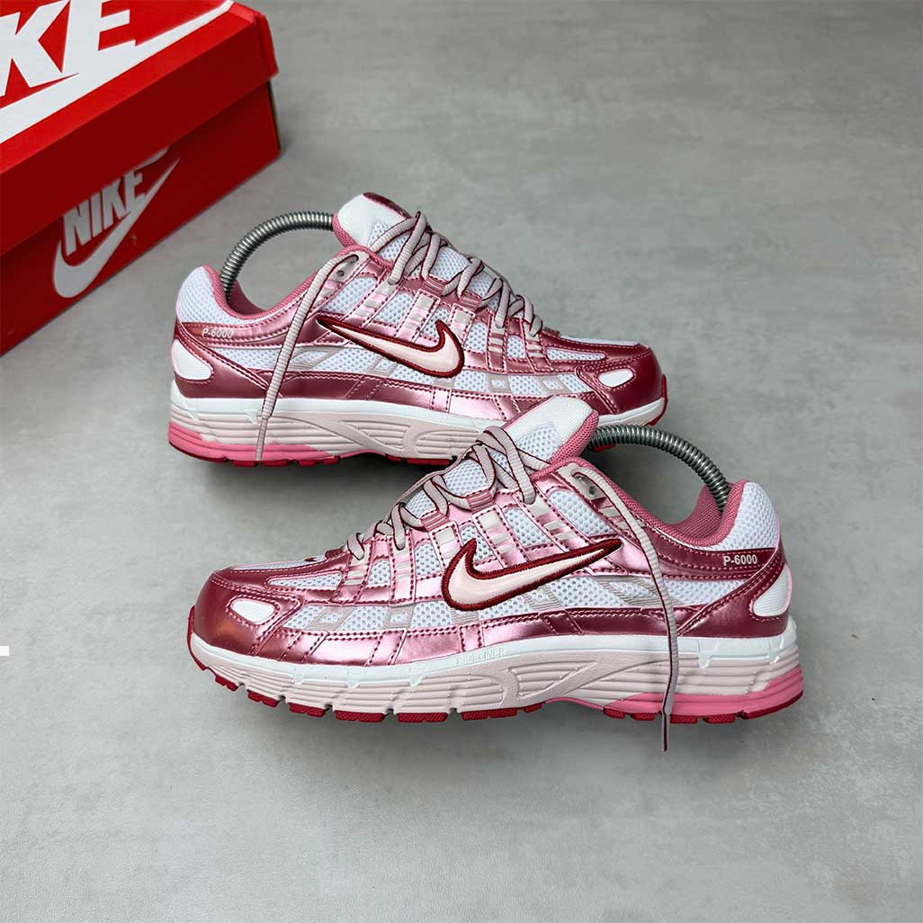Nike P-6000 White Silt Red Peony W