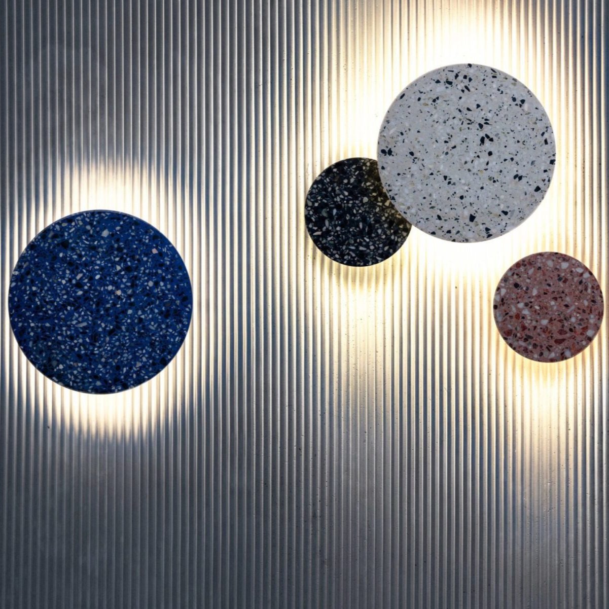 Applique da parete moderna rotonda in terrazzo LED 1 luce