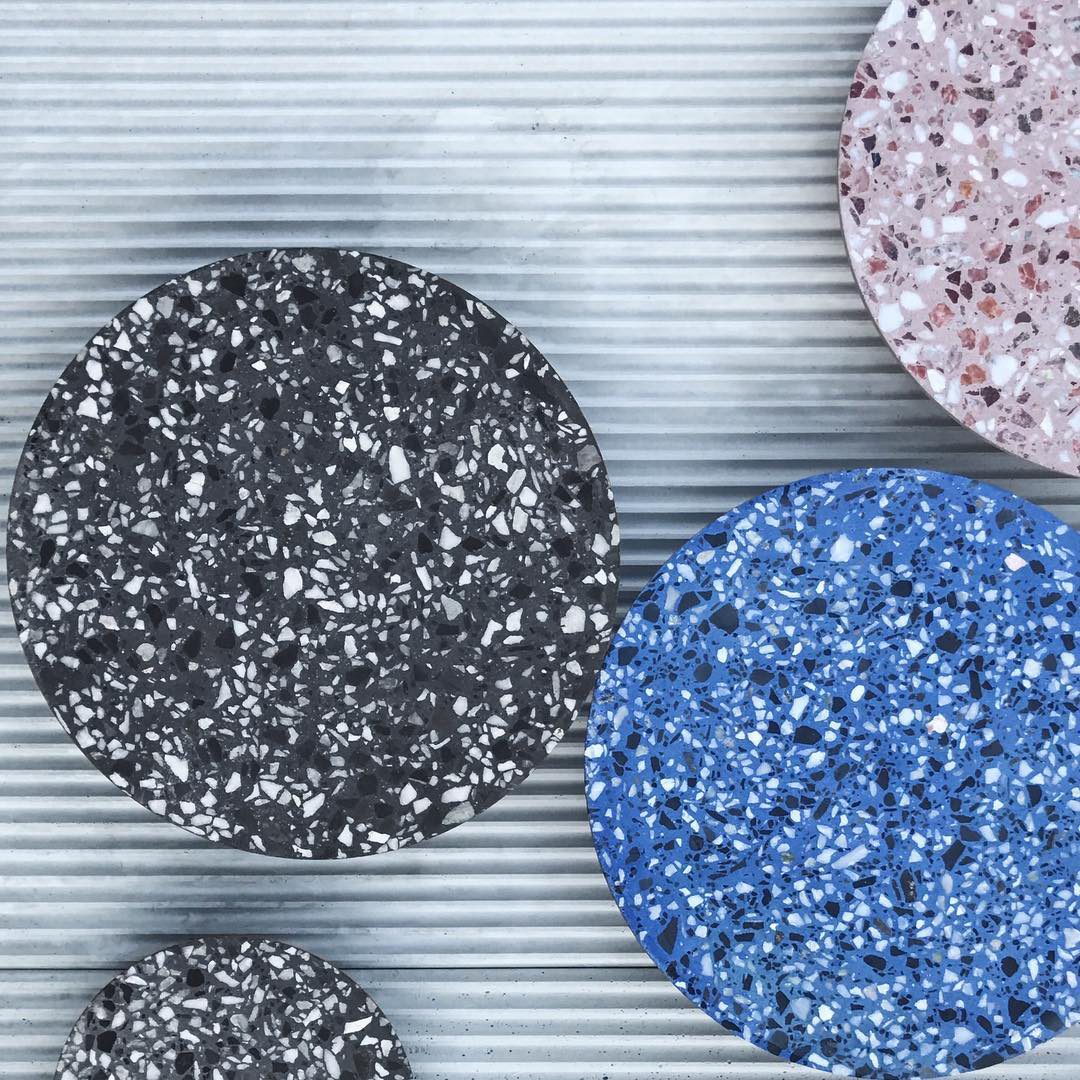 Applique da parete moderna rotonda in terrazzo LED 1 luce