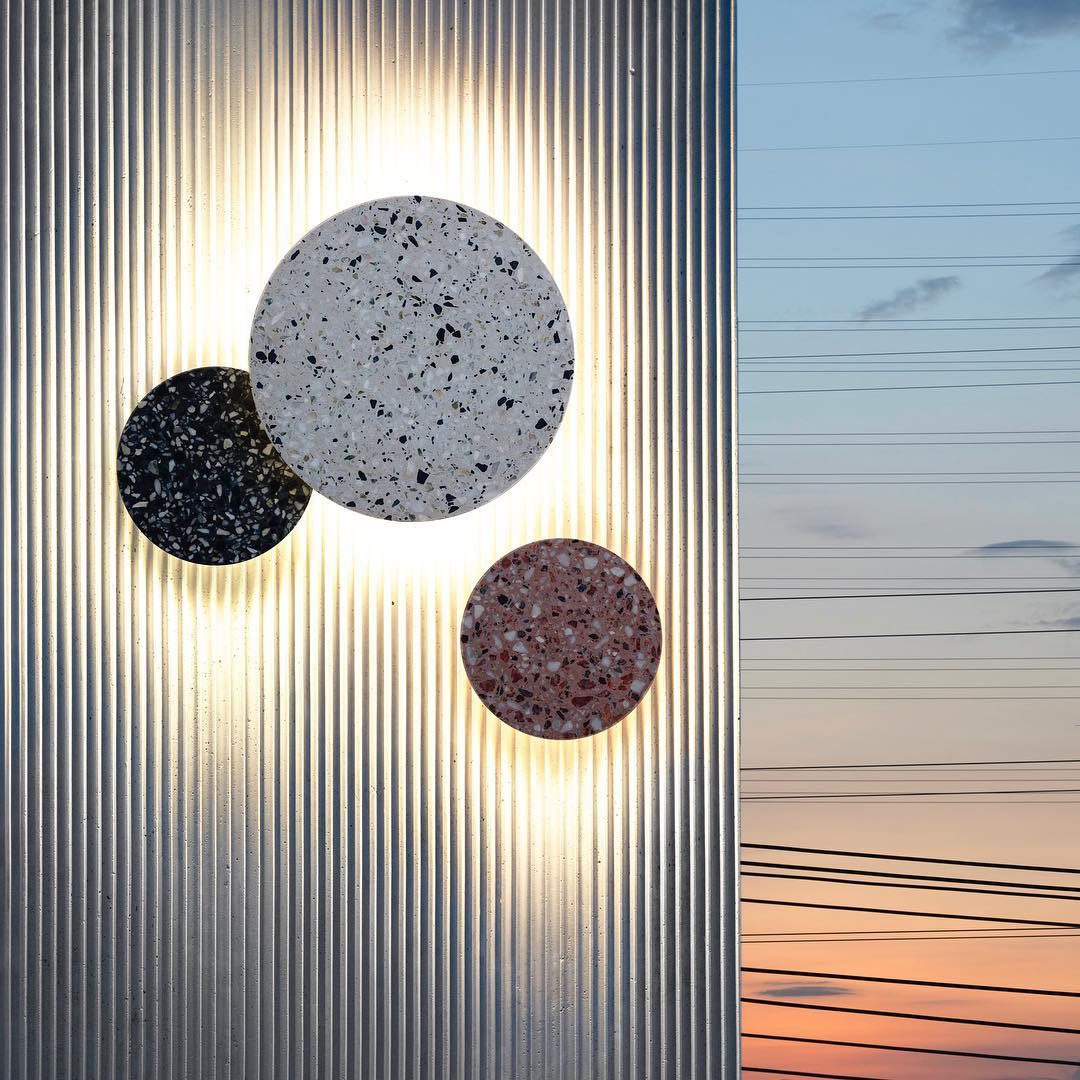 Applique da parete moderna rotonda in terrazzo LED 1 luce
