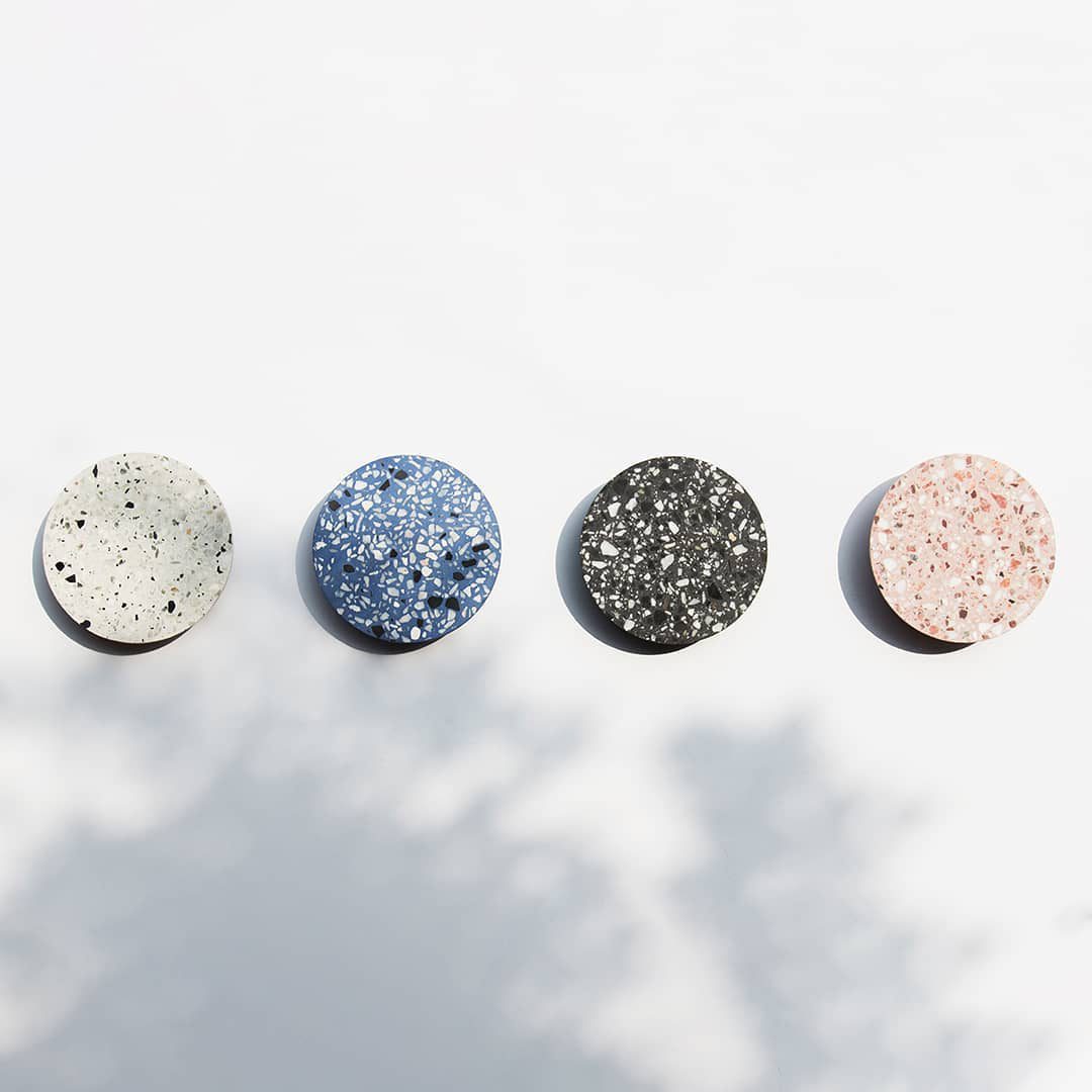 Applique da parete moderna rotonda in terrazzo LED 1 luce