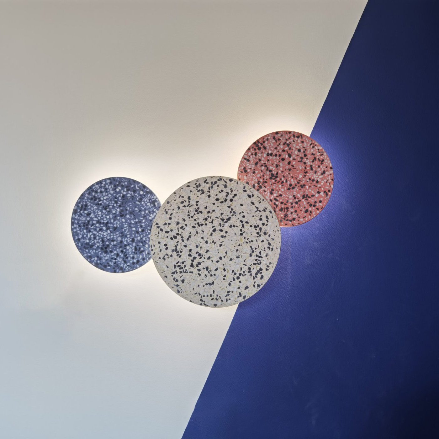 Applique da parete moderna rotonda in terrazzo LED 1 luce