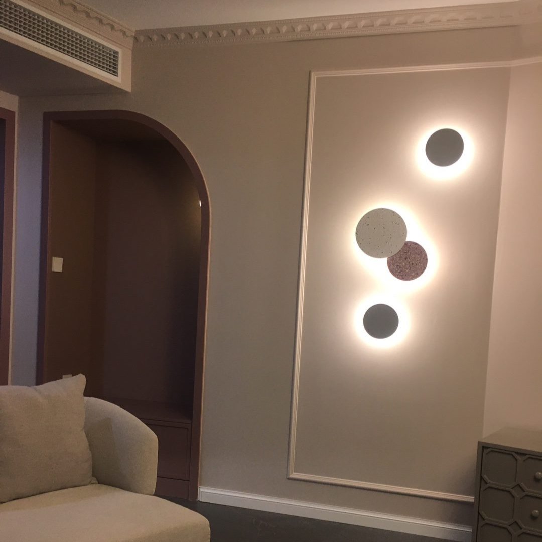 Applique da parete moderna rotonda in terrazzo LED 1 luce