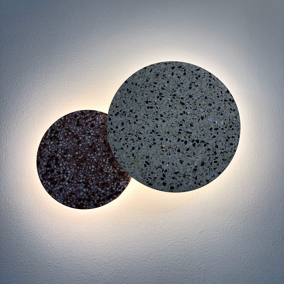 Applique da parete moderna rotonda in terrazzo LED 1 luce