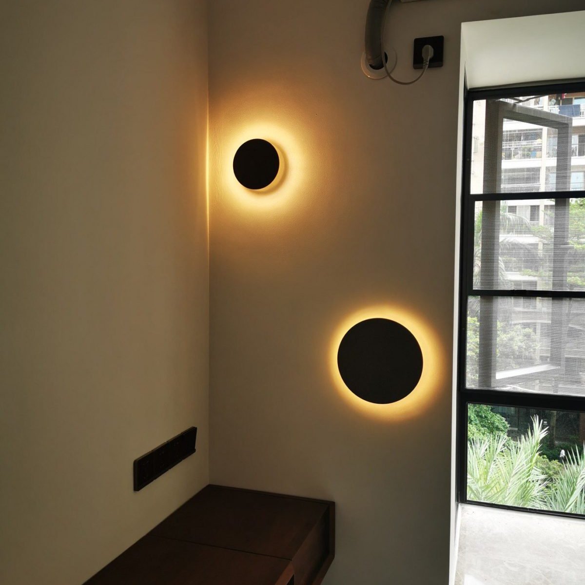 Applique da parete moderna rotonda in terrazzo LED 1 luce
