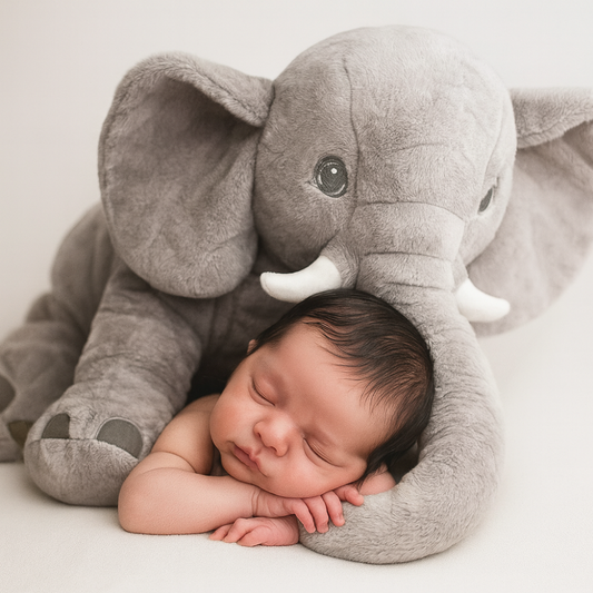 Plush Elephant Infant Pillow Snuggle Comfort Nursery Gift