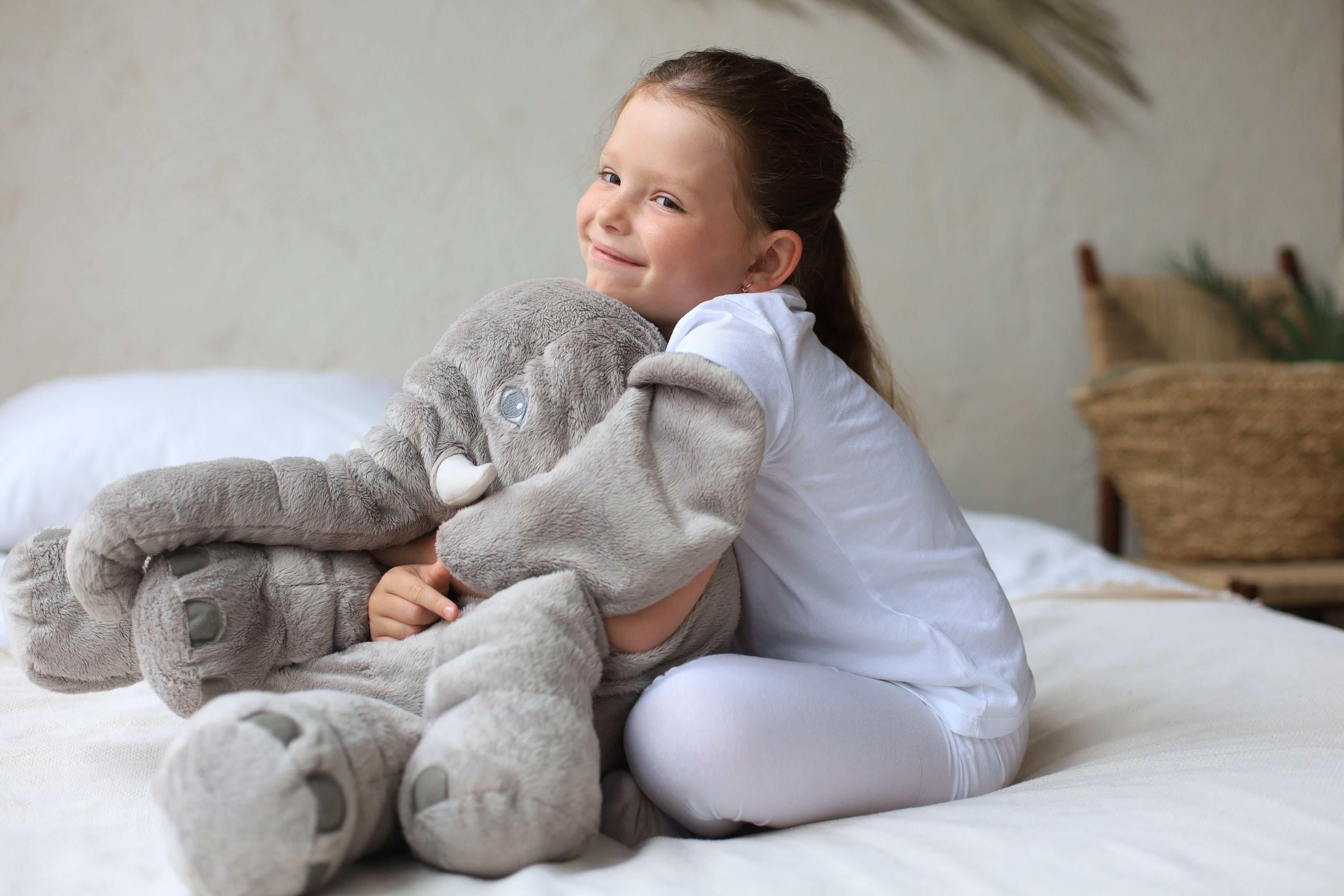 Cuscino Elefante di Peluche | Morbido Cuscino Comfort per la Cameretta
