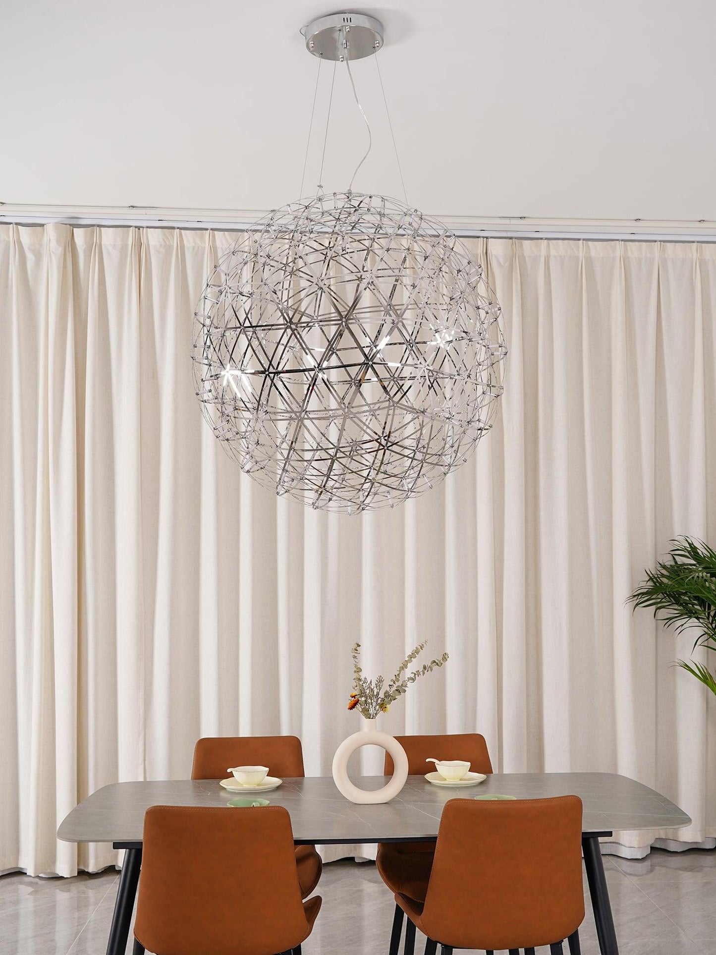 Modern Sphere Stainless Steel LED Pendant Light 1-Light