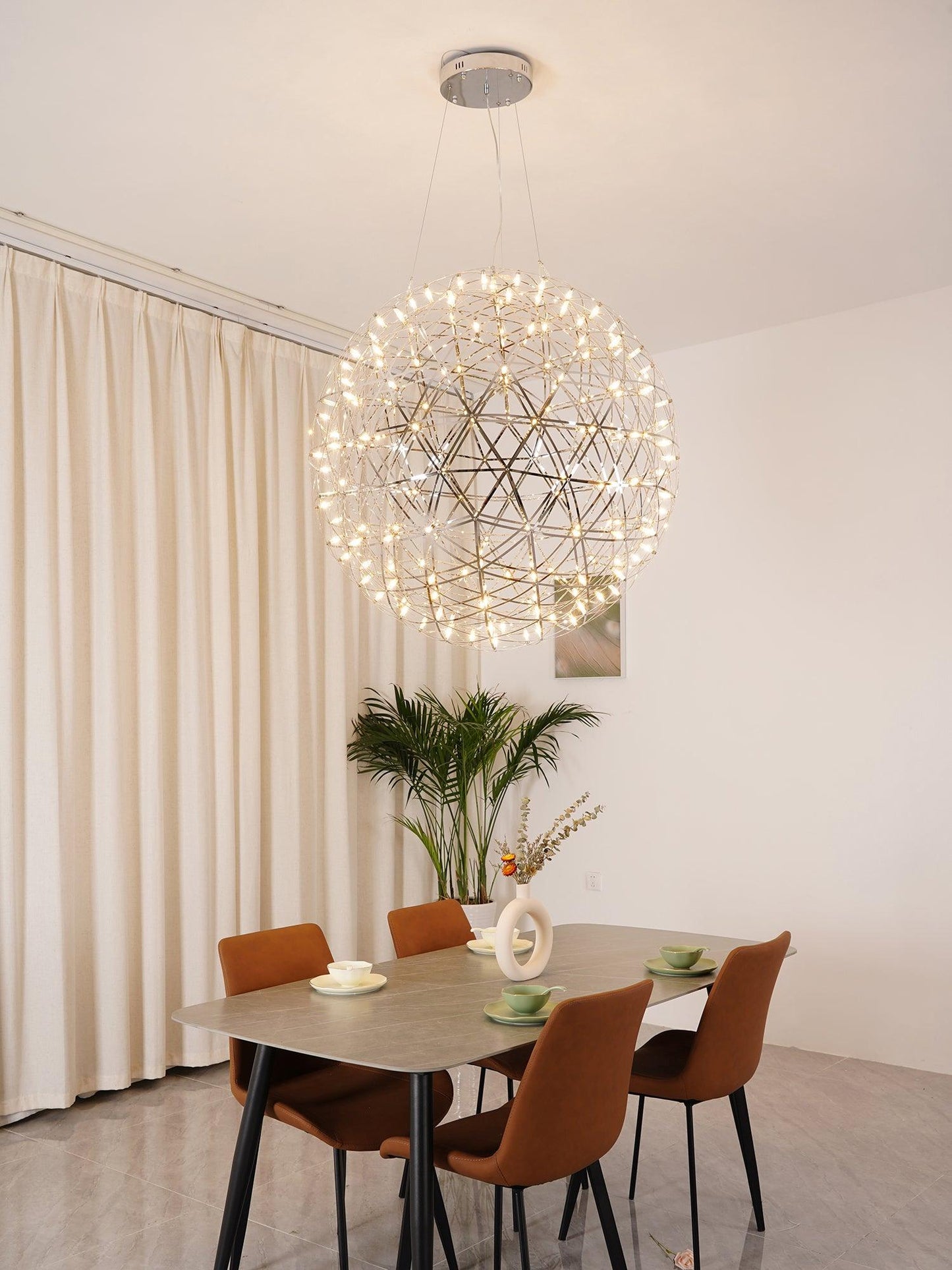 Modern Sphere Stainless Steel LED Pendant Light 1-Light