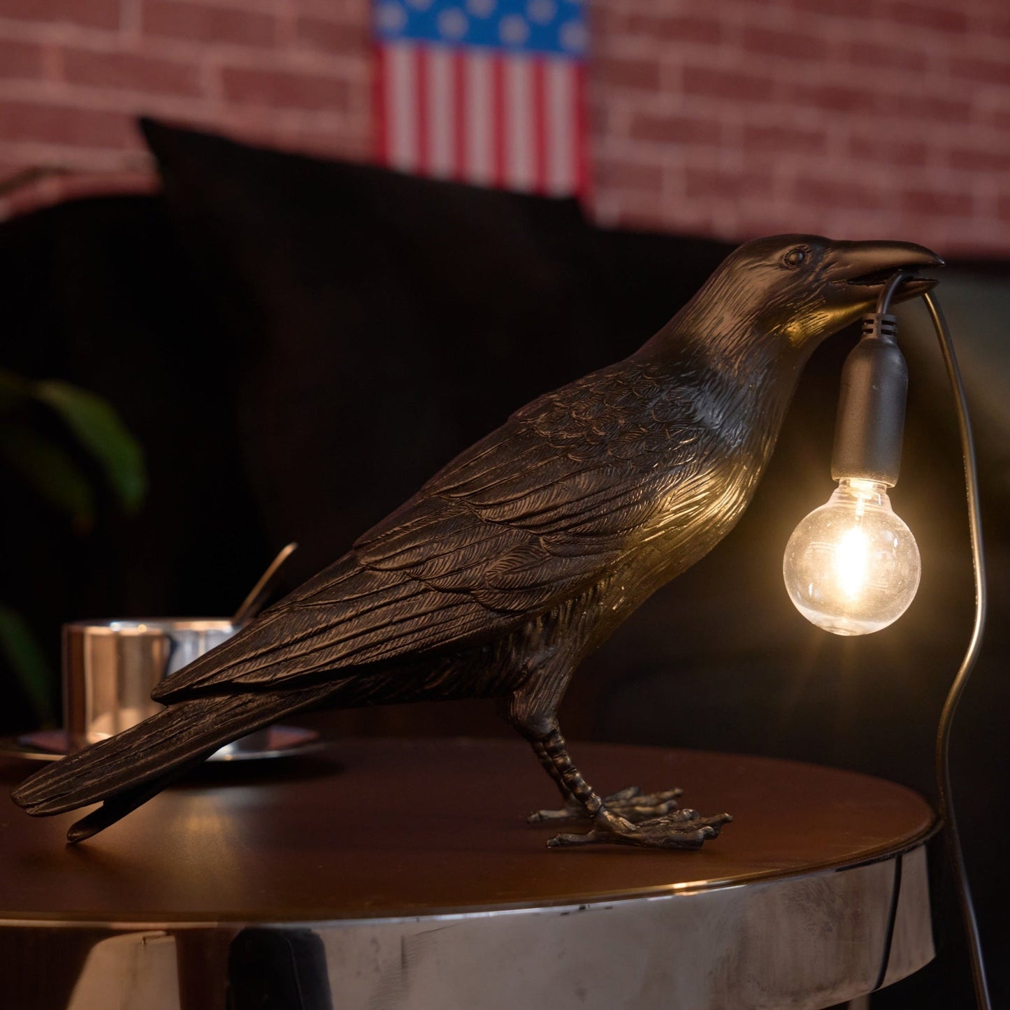 Creative Raven Resin LED Plug-In Table Lamp 1-Light