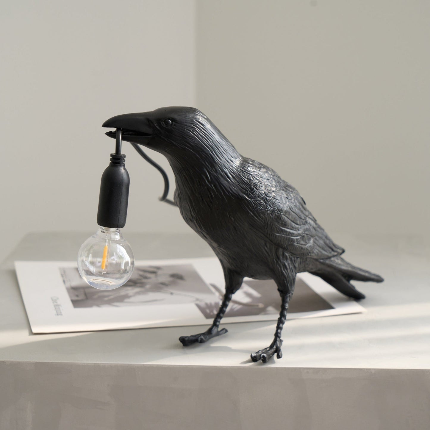 Creative Raven Resin LED Plug-In Table Lamp 1-Light