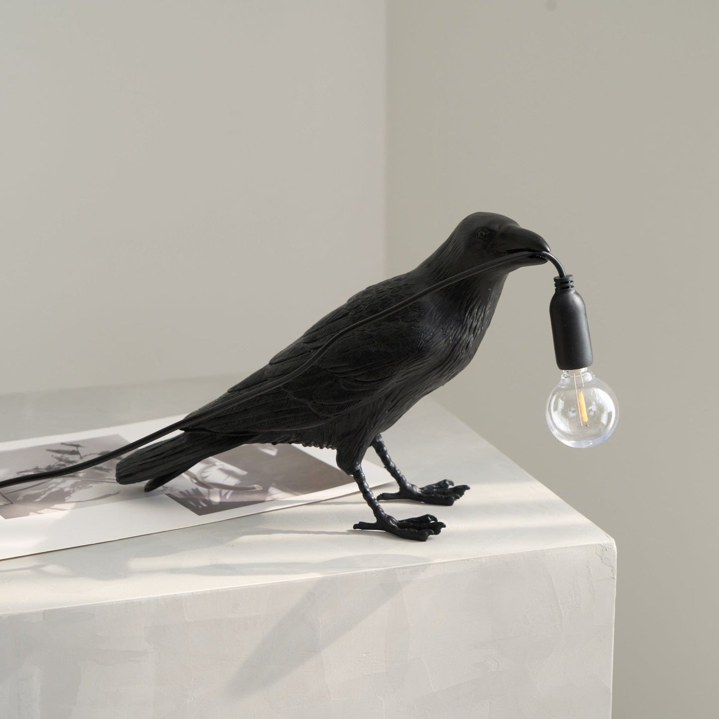 Creative Raven Resin LED Plug-In Table Lamp 1-Light
