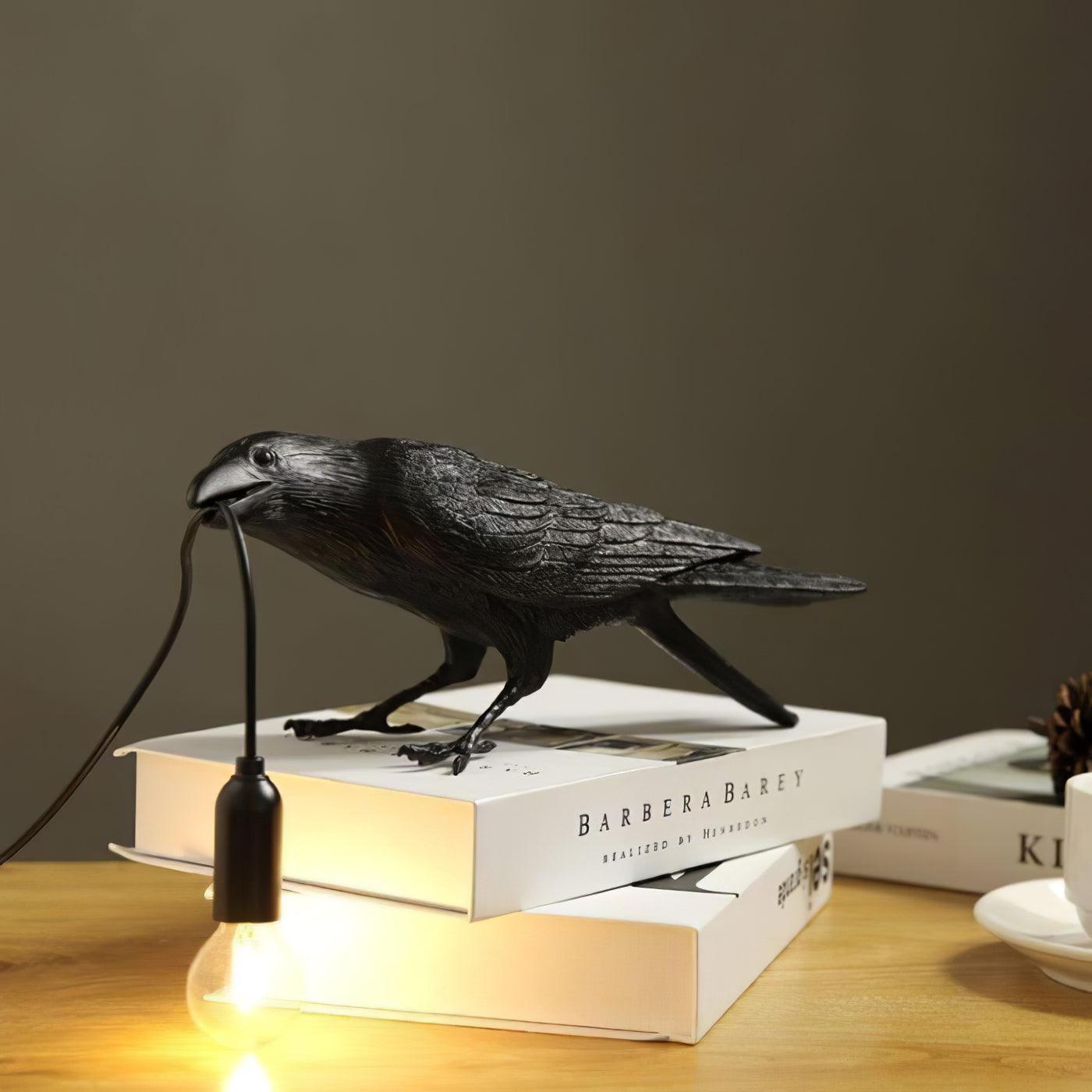 Creative Raven Resin LED Plug-In Table Lamp 1-Light