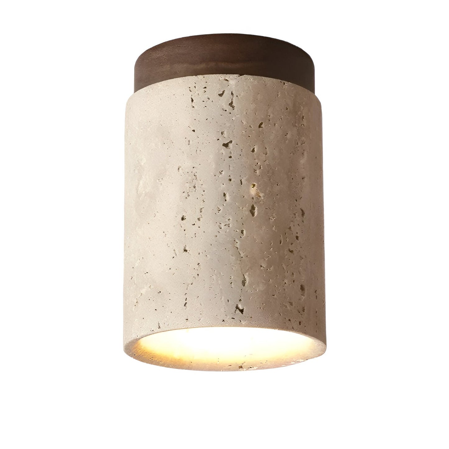 Elegant Travertine Cylinder LED Ceiling Spotlight 1-Light