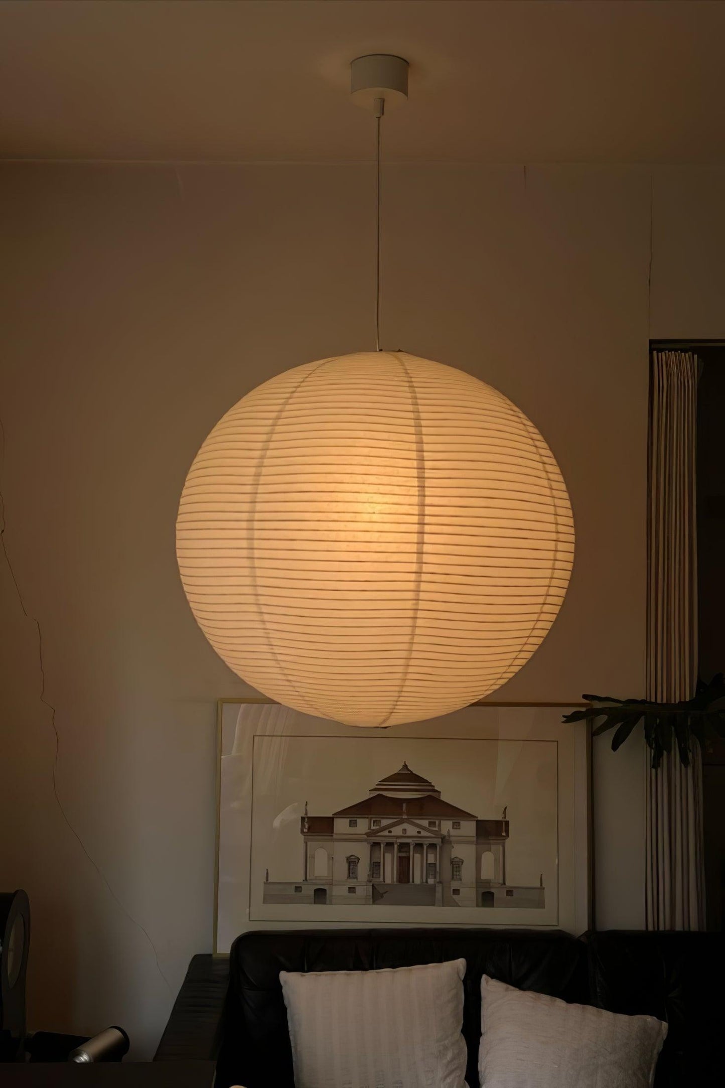 Japanese Washi Paper Globe Pendant Light 1-Light
