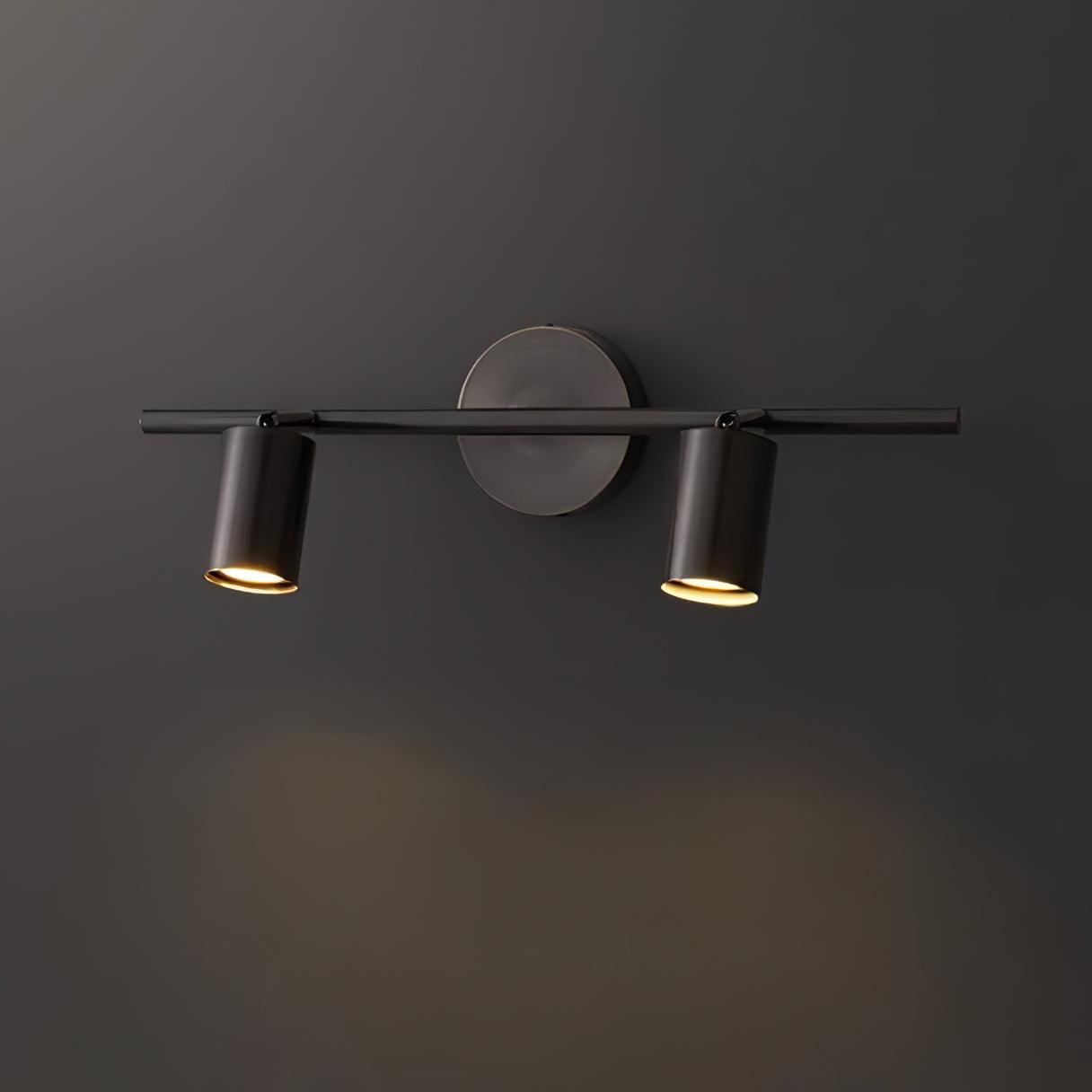 Modern Brass Double Cylinder Adjustable Wall Spotlight