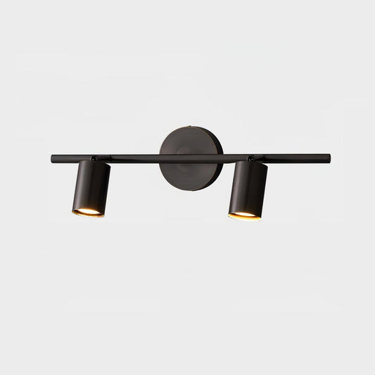 Modern Brass Double Cylinder Adjustable Wall Spotlight