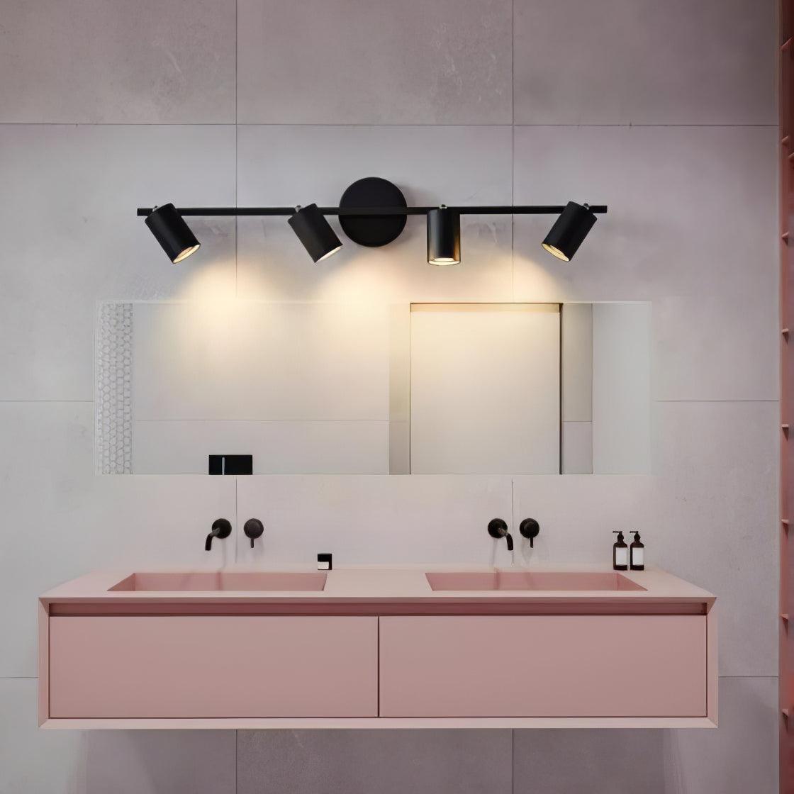 Modern Brass Double Cylinder Adjustable Wall Spotlight