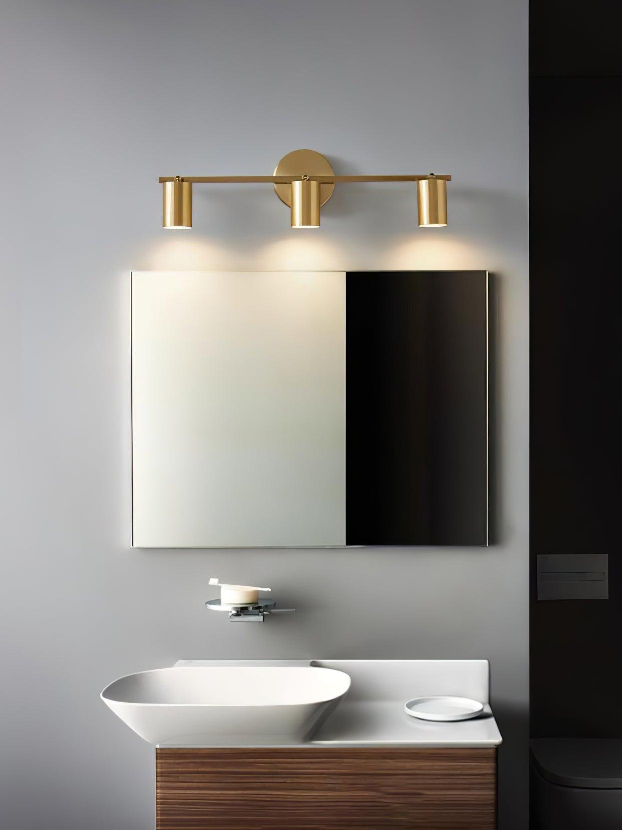 Modern Brass Double Cylinder Adjustable Wall Spotlight