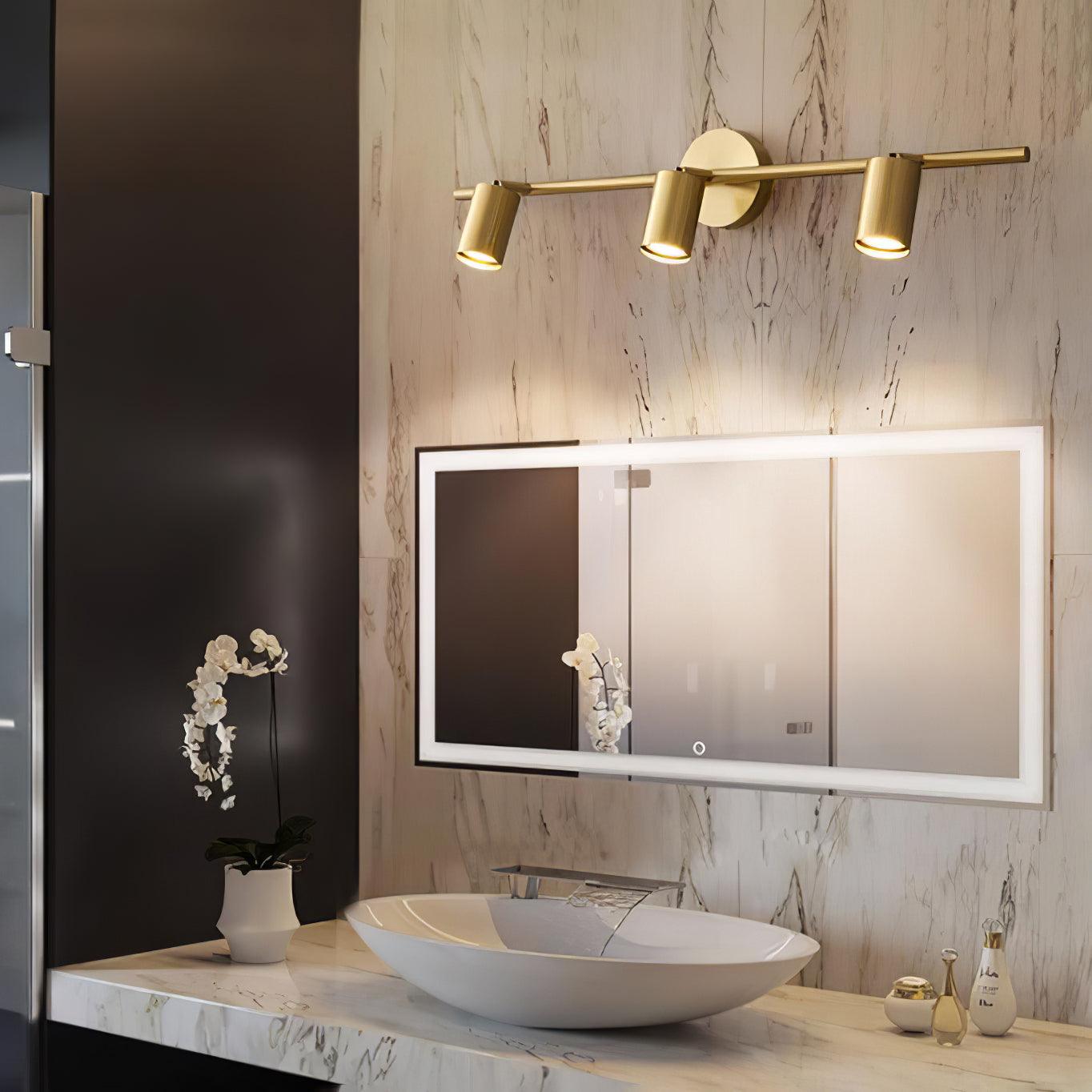 Modern Brass Double Cylinder Adjustable Wall Spotlight