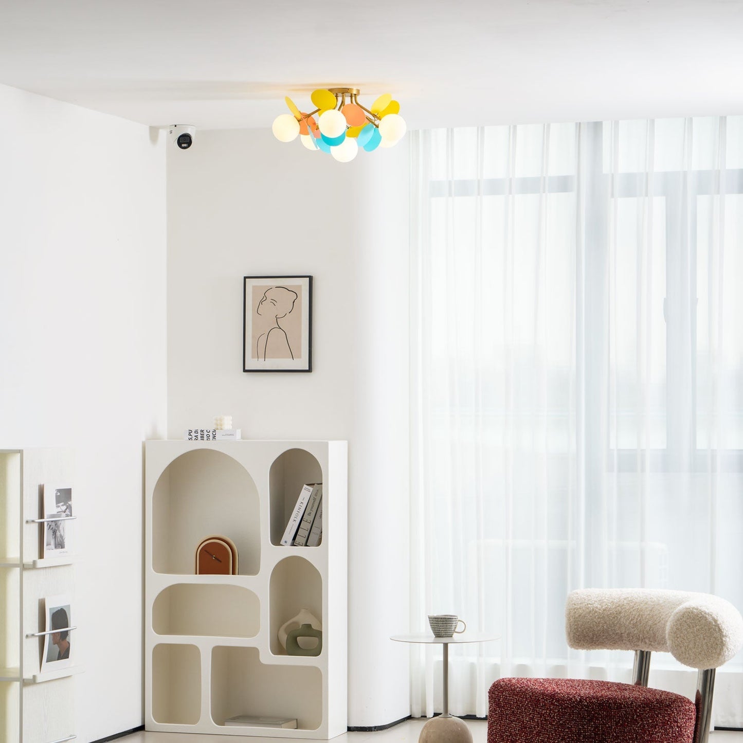 Modern Macaron Globe LED Ceiling Light 1-Light