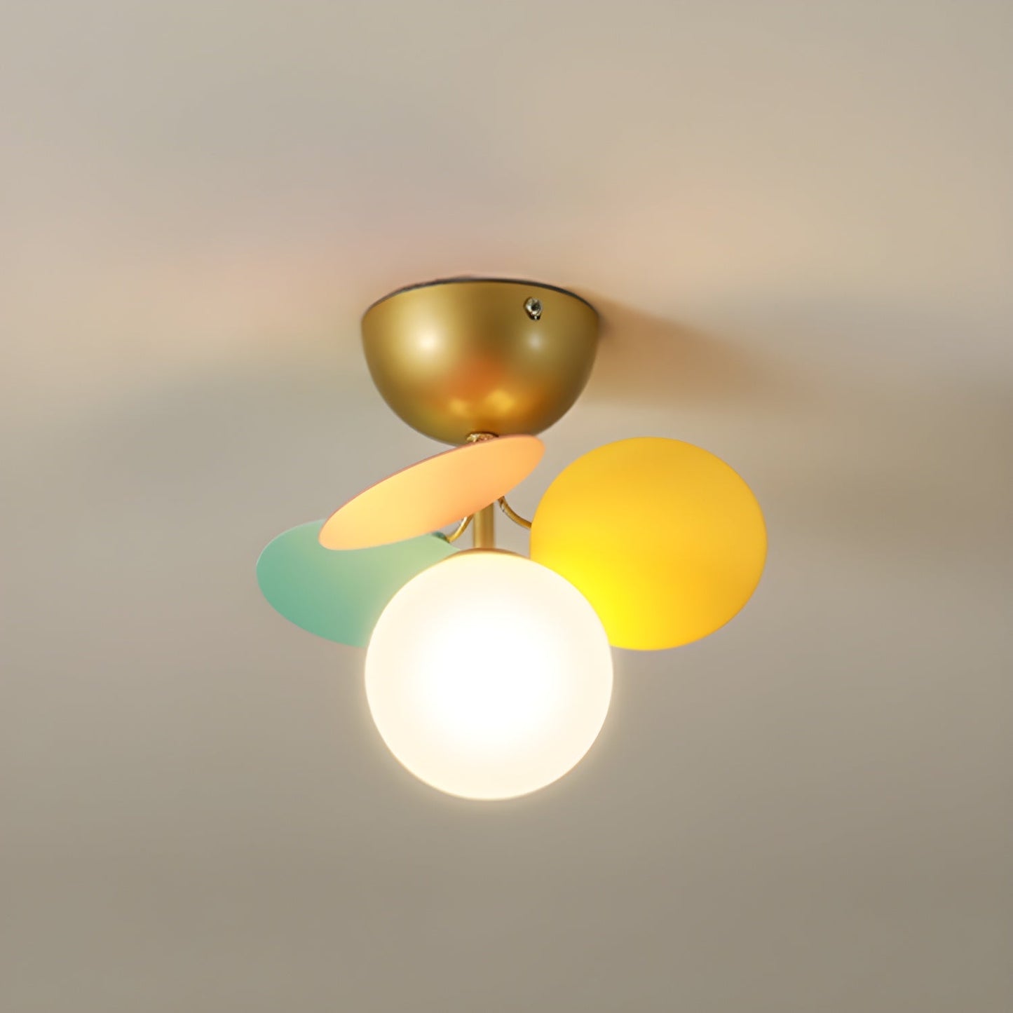 Modern Macaron Globe LED Ceiling Light 1-Light