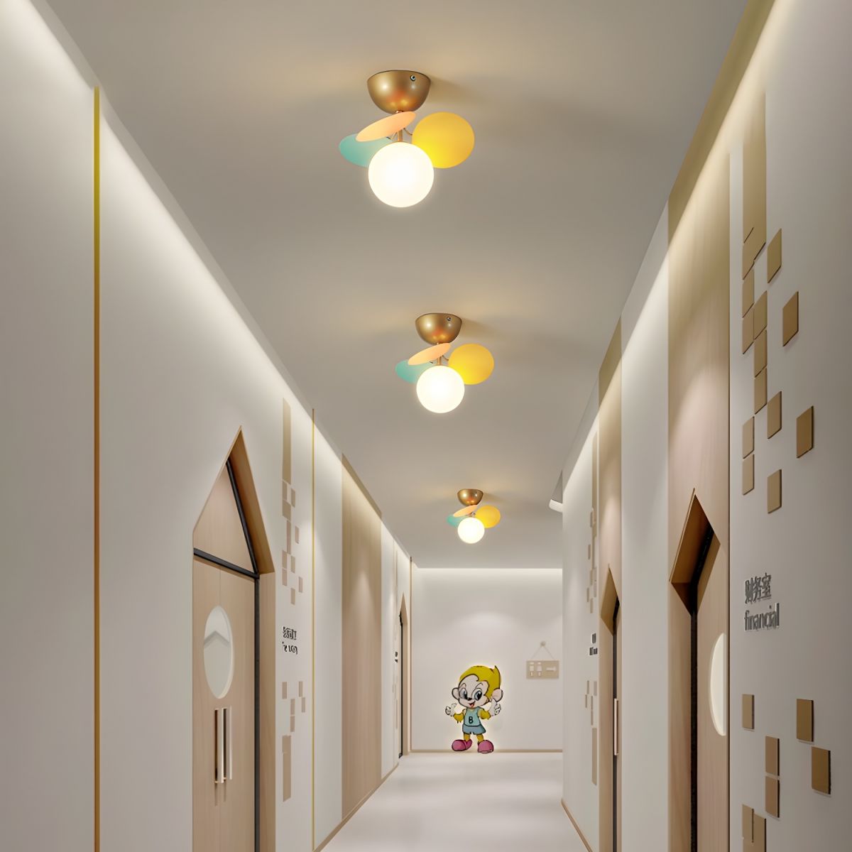 Modern Macaron Globe LED Ceiling Light 1-Light