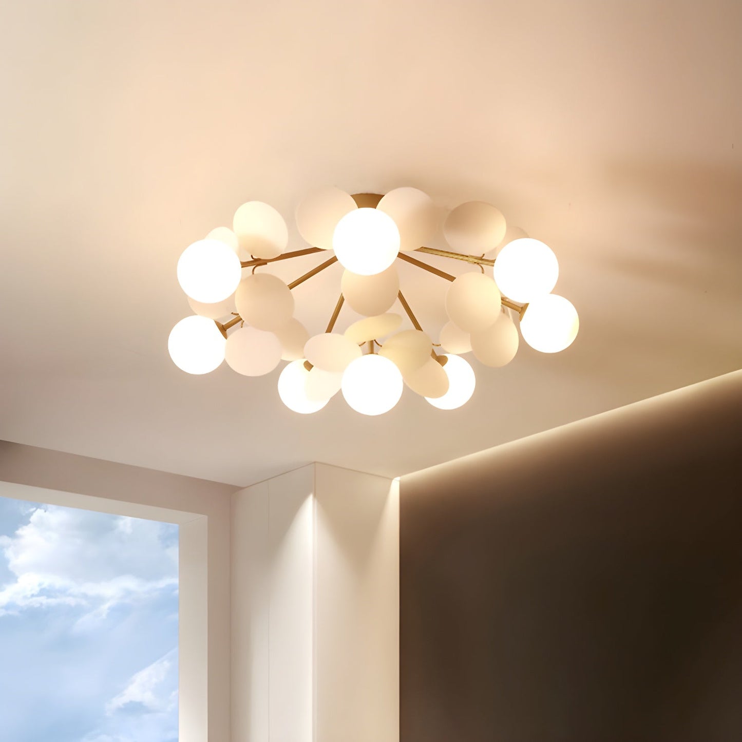Modern Macaron Globe LED Ceiling Light 1-Light