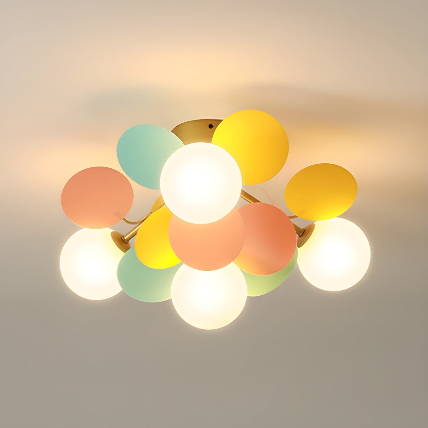 Modern Macaron Globe LED Ceiling Light 1-Light