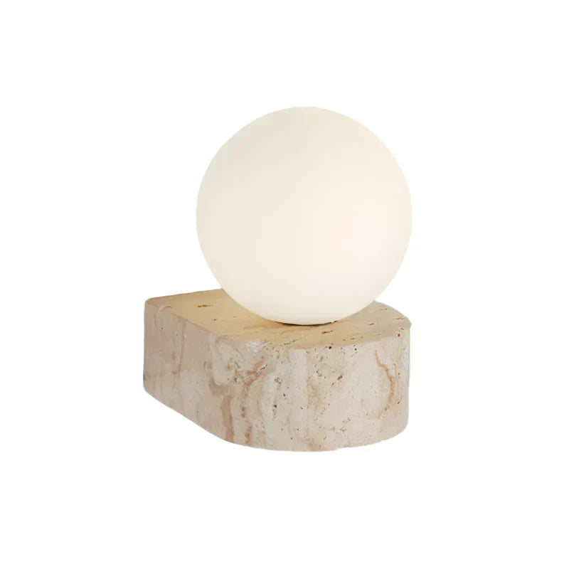 Applique da parete moderna in travertino a globo LED 1 luce