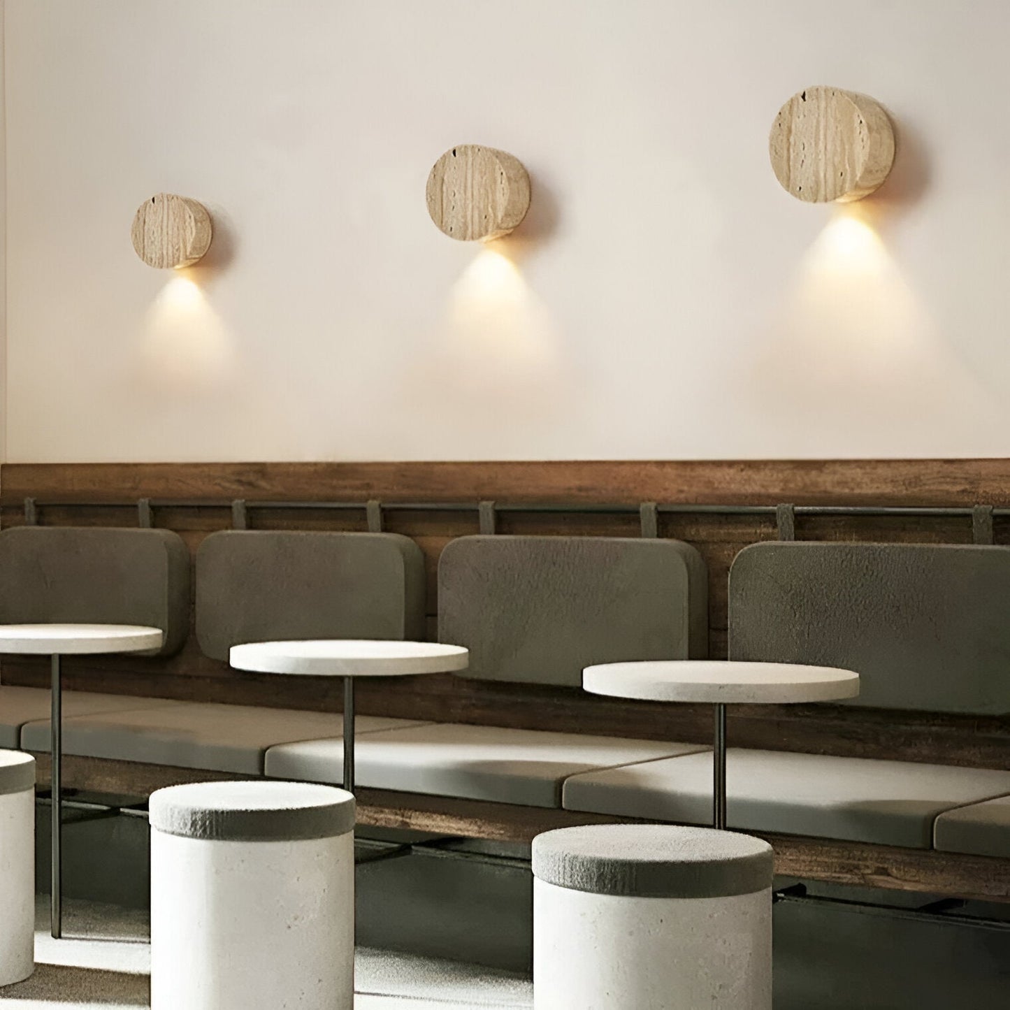 Japanese Wabi-Sabi Travertine Stone Wall Sconce LED 1-Light