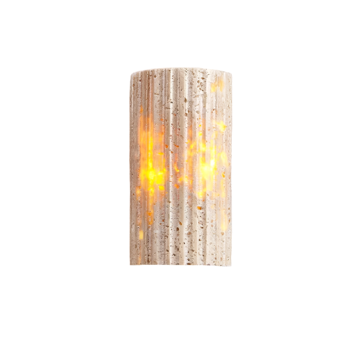 Modern Travertine Stone Cylindrical Outdoor Wall Light LED 1-Light