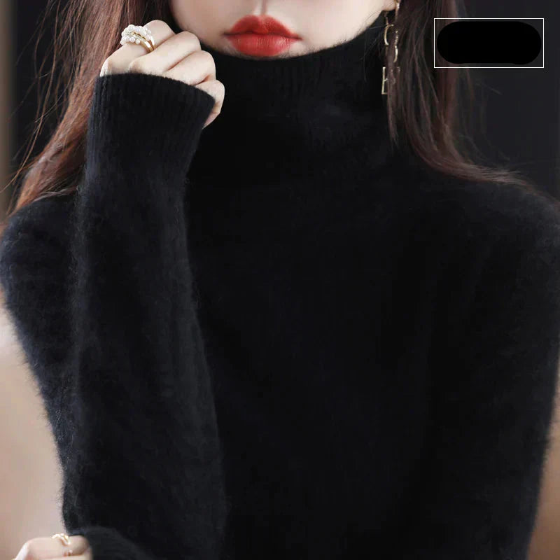 Nyorelle 100% Cashmere High-Neck Sweater for Fall and Winter