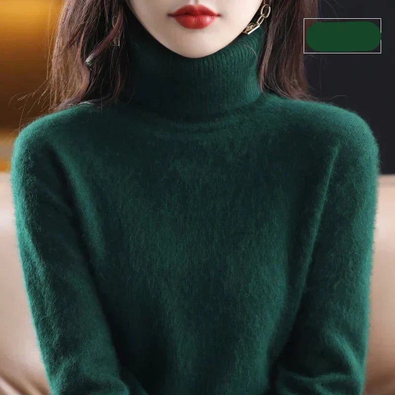 Nyorelle 100% Cashmere High-Neck Sweater for Fall and Winter