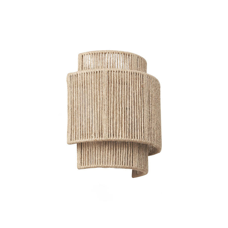 Applique da parete giapponese in rattan con corda curva 1 luce