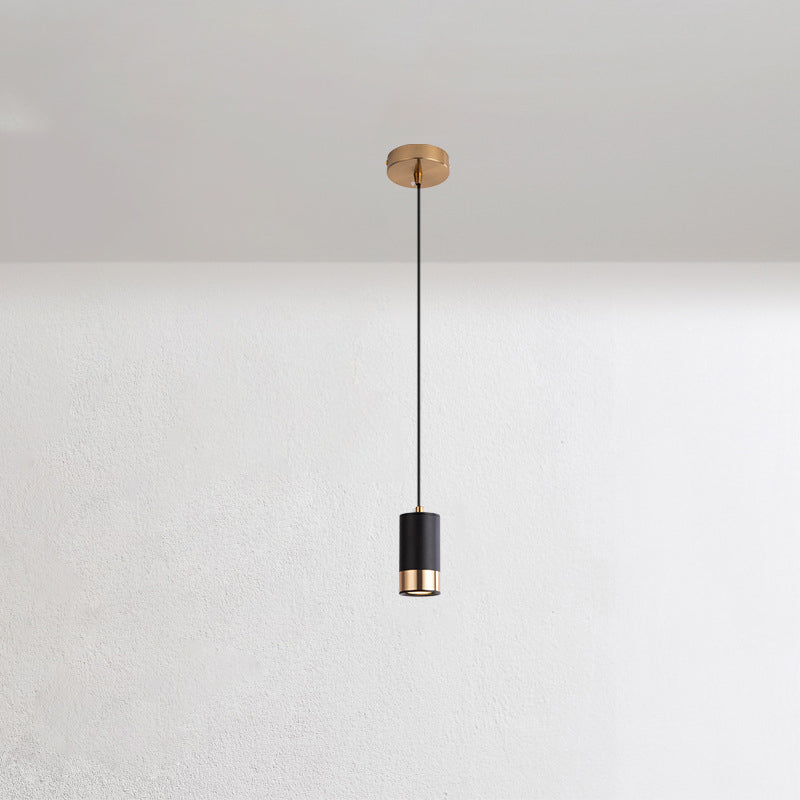 Lampada a sospensione colonna in ferro minimalista nordica 1 luce