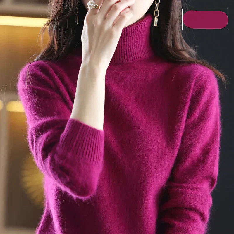 Nyorelle 100% Cashmere High-Neck Sweater for Fall and Winter