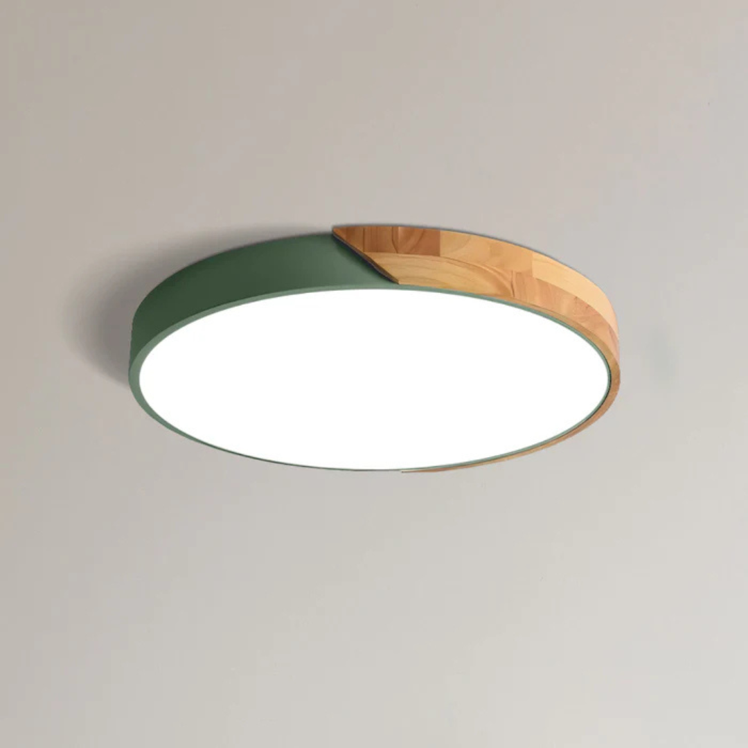 Scandinavian Wooden LED Ceiling Light Fixture – Modern Flush Mount Design for Cozy Ambiance
