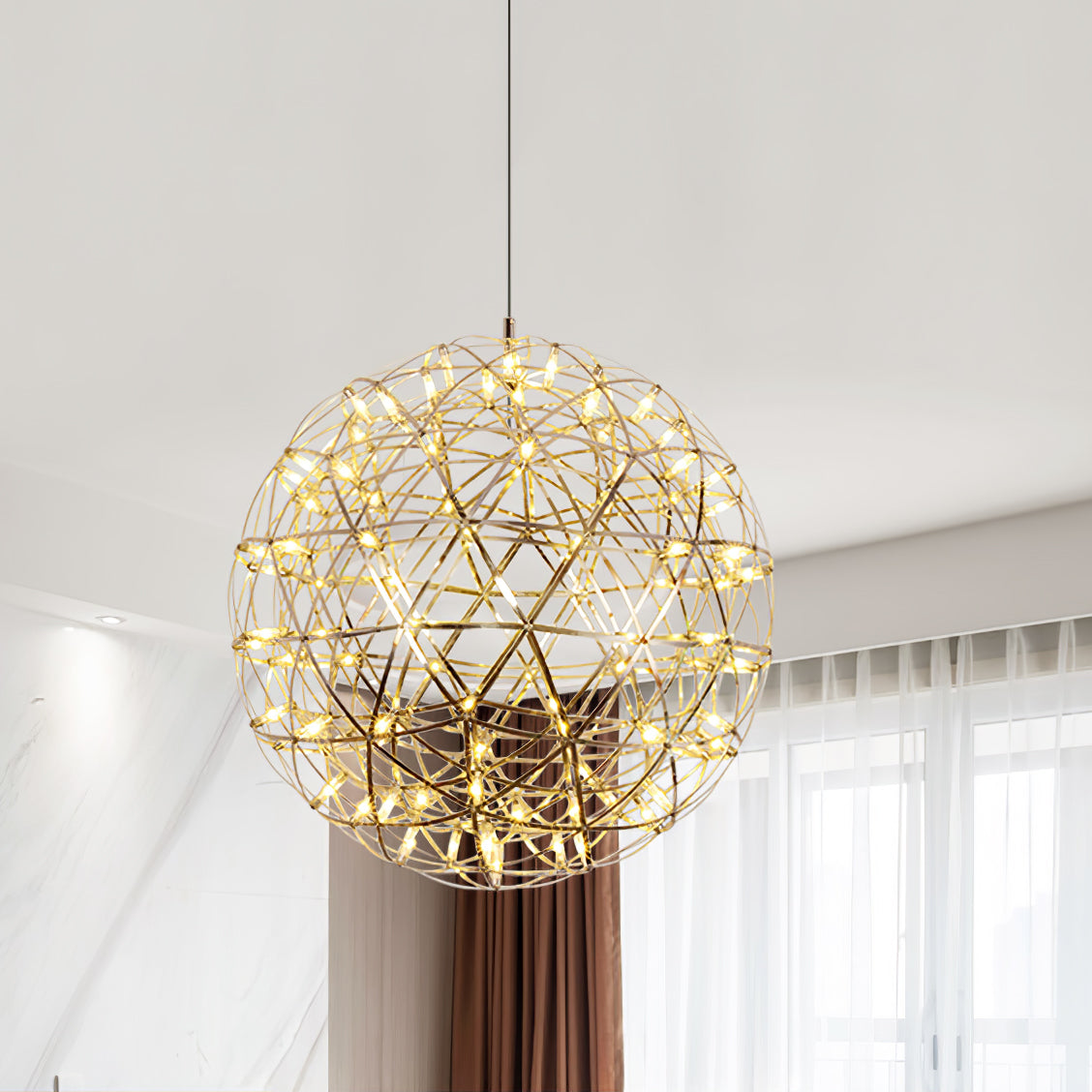 Modern Sphere Stainless Steel LED Pendant Light 1-Light