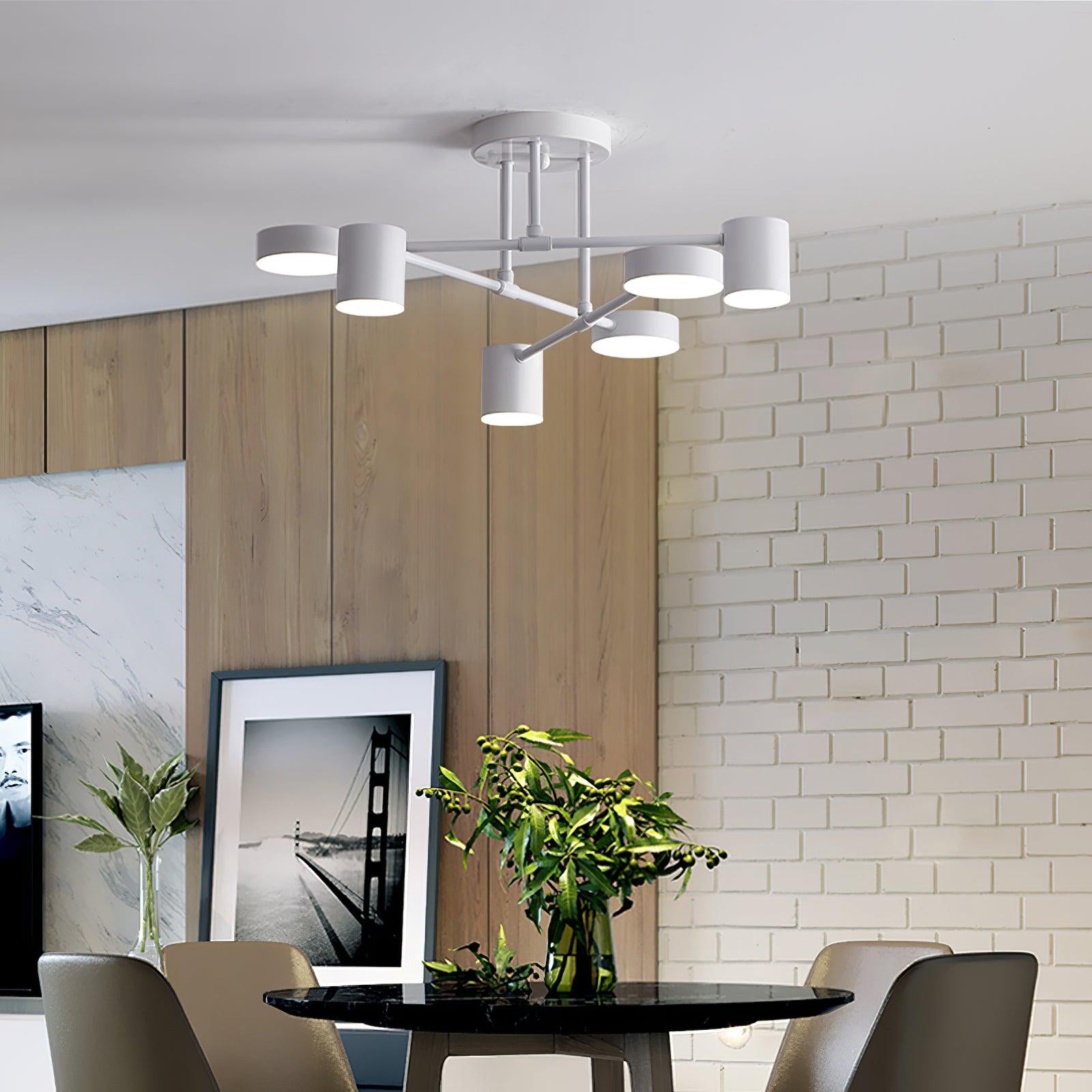 Modern Brass Globe LED Sputnik Ceiling Light 6-Light