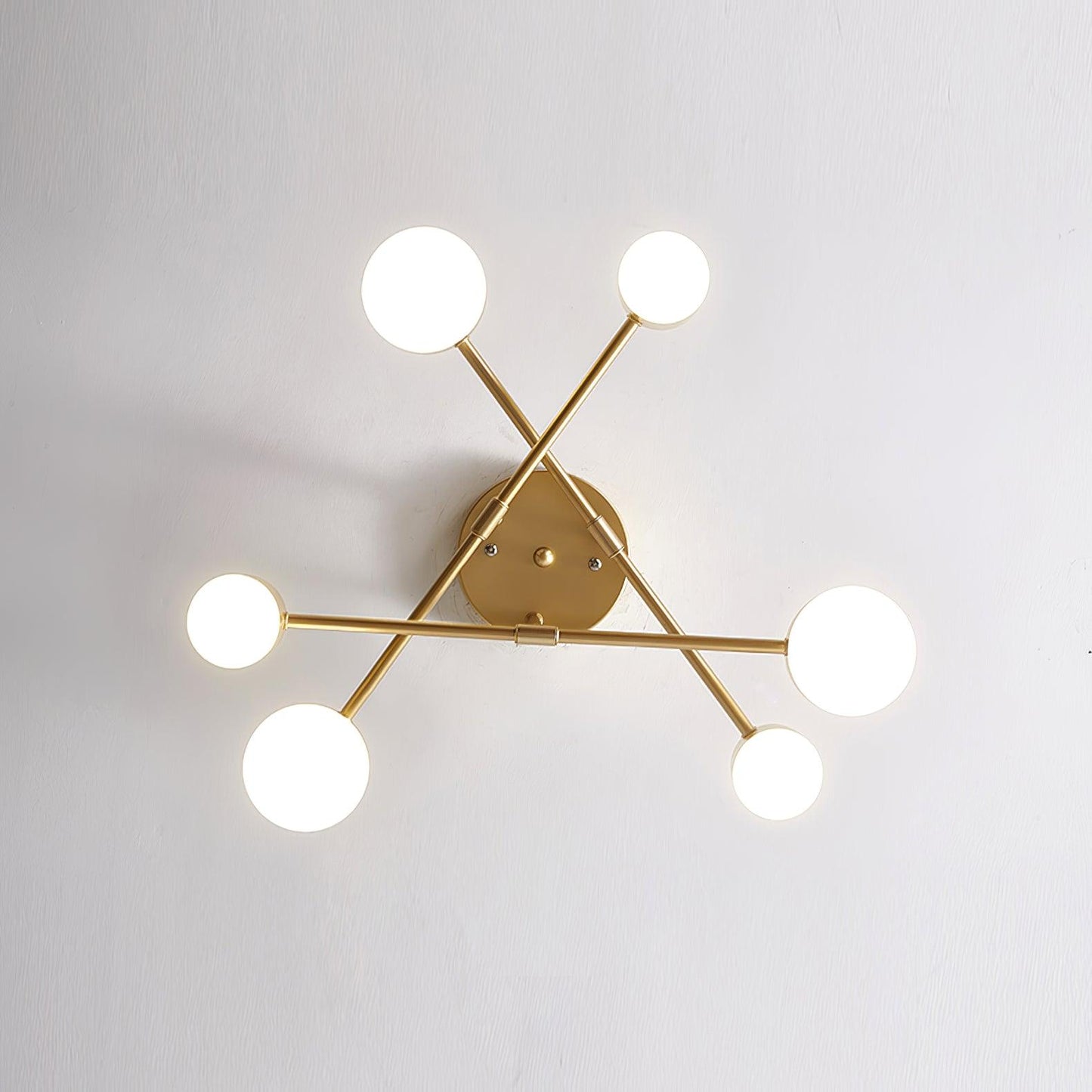Modern Brass Globe LED Sputnik Ceiling Light 6-Light