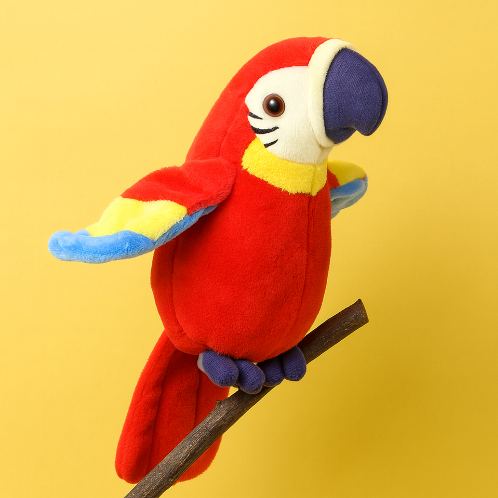 Talking Parrot Toy Children Repeat Plush Interactive Educational