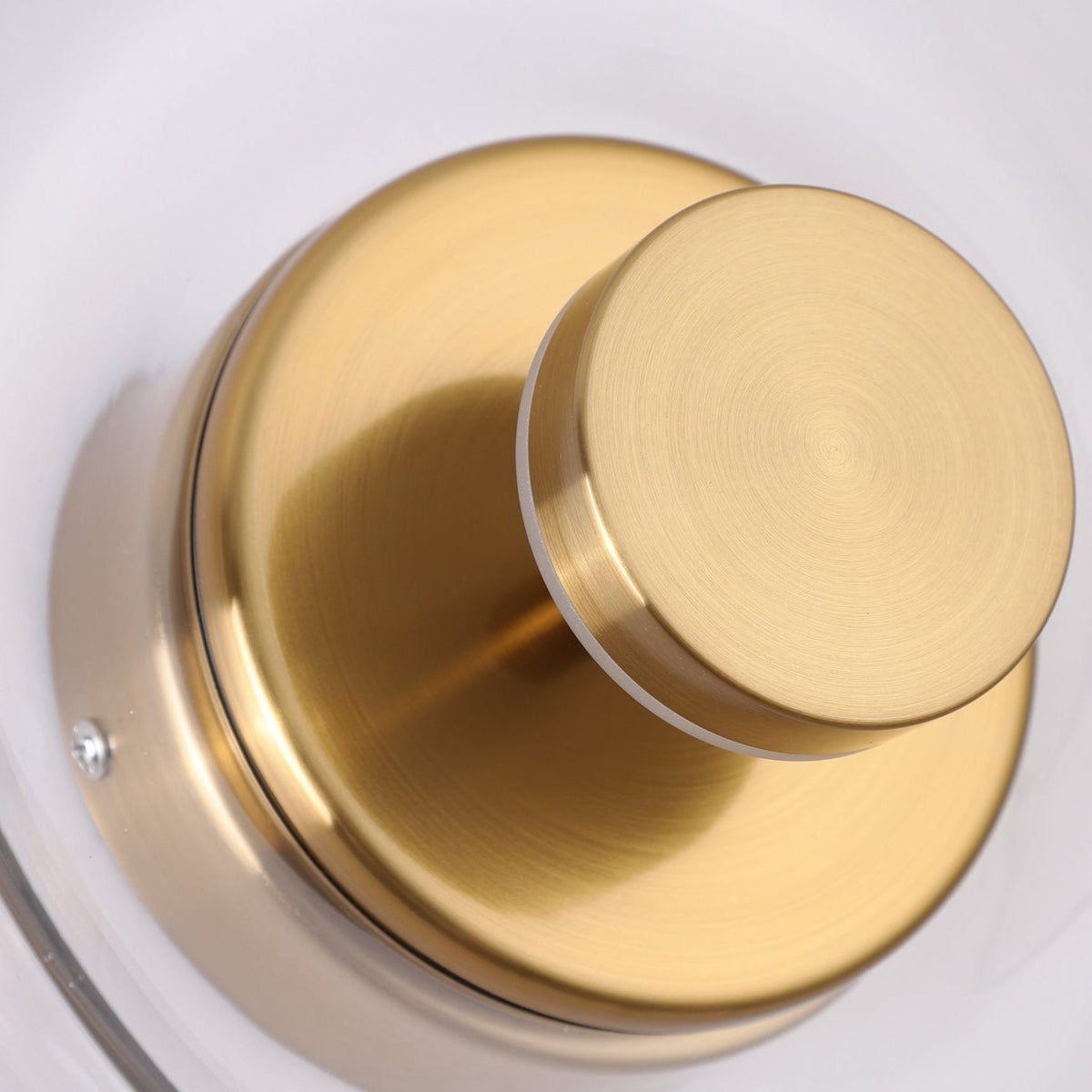 Minimalist Brass & Glass Round Wall Sconce LED 1-Light