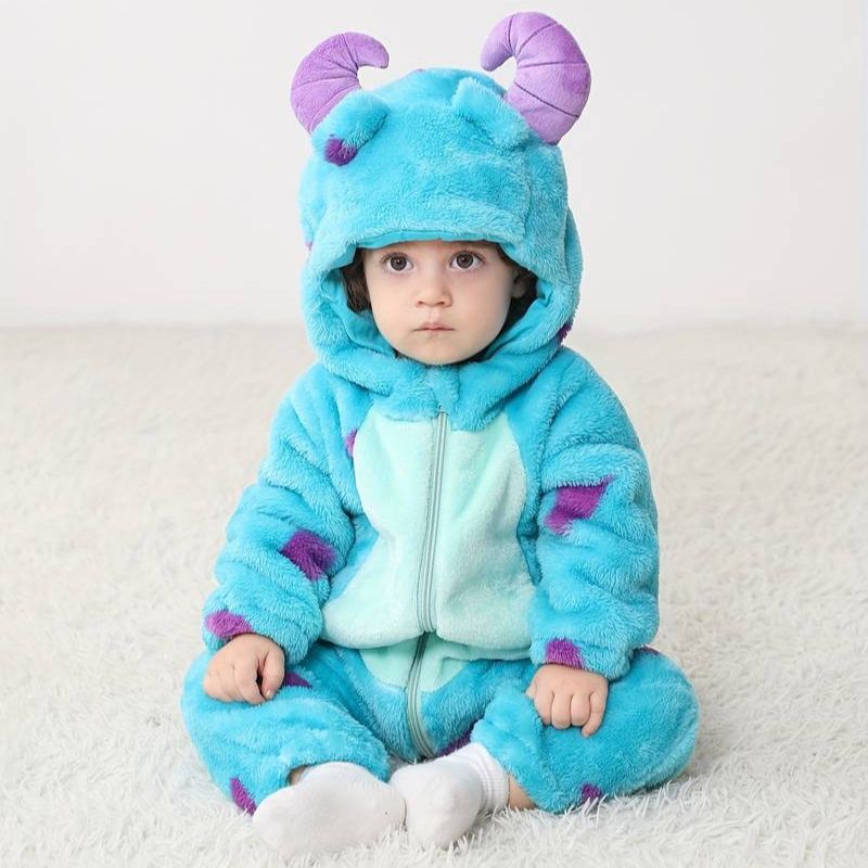 Toddler Jumpsuit Animal Theme Soft Cotton Hypoallergenic Fleece