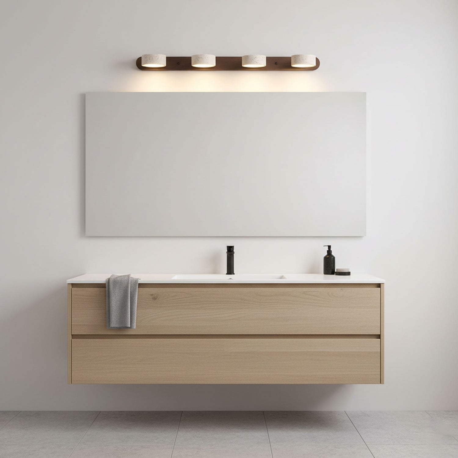 Modern Travertine Round LED Wall Sconce 1-Light