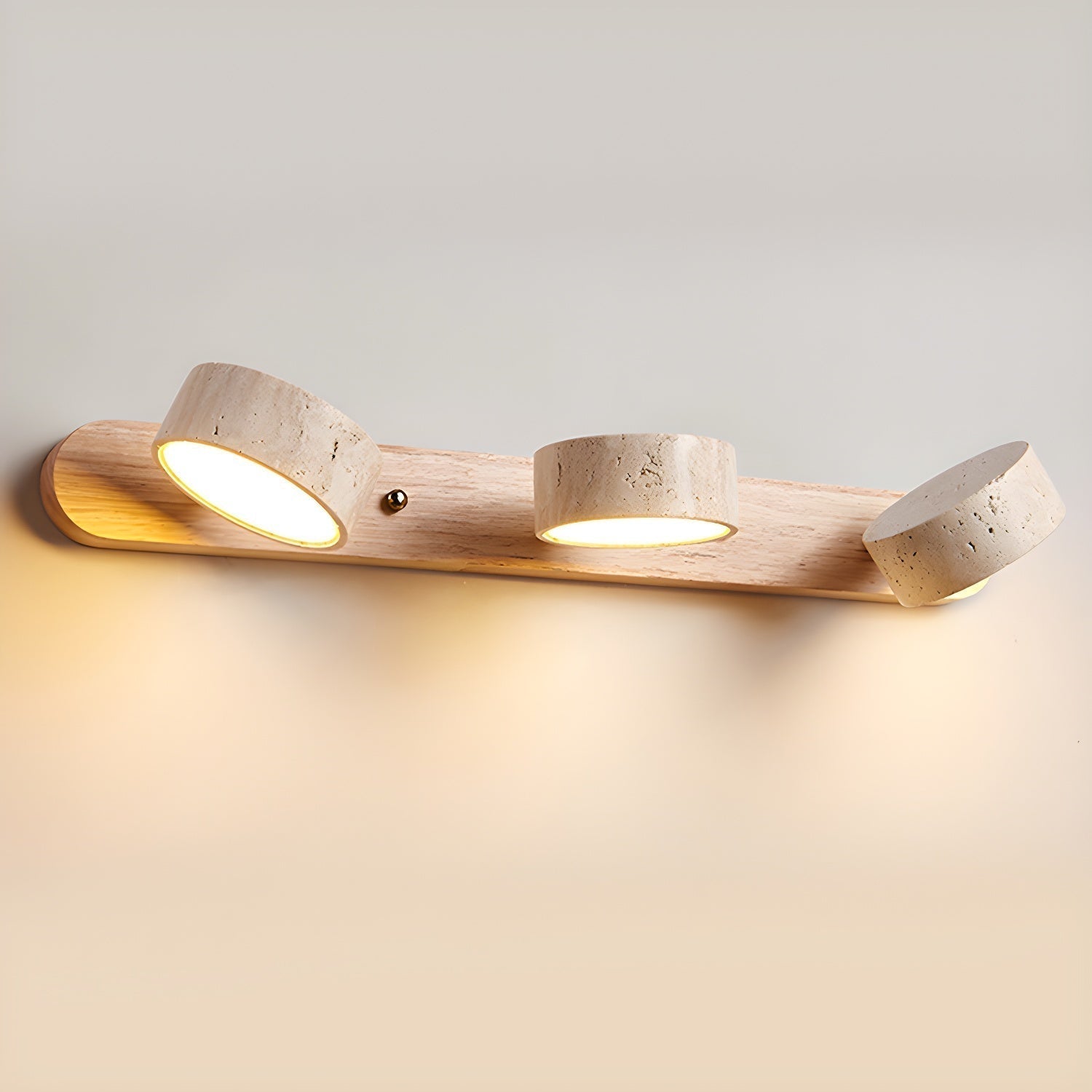 Modern Travertine Round LED Wall Sconce 1-Light
