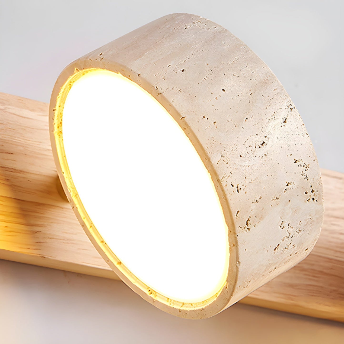 Modern Travertine Round LED Wall Sconce 1-Light
