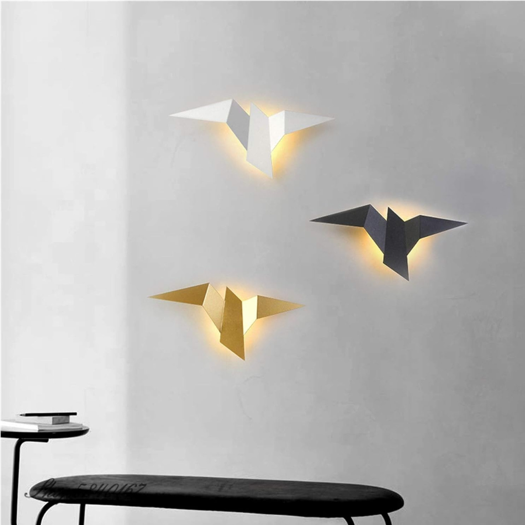 Unique Origami Wall Lamp - Stylish Indoor Wall Lights for Living Room and Bedroom Decor, Warm LED Lighting, Metal Design